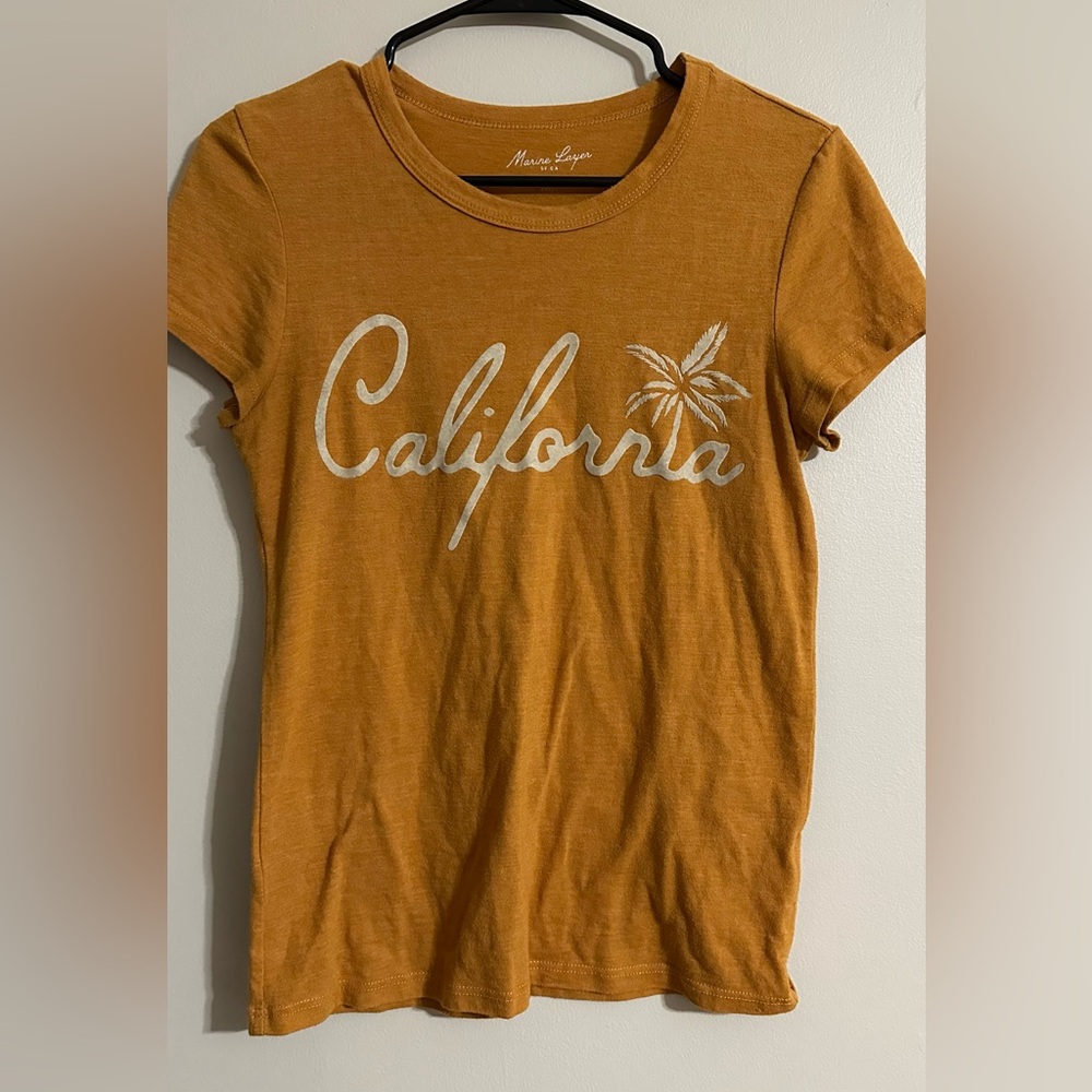 Marine Layer Gold/Yellow California T-Shirt Size Small